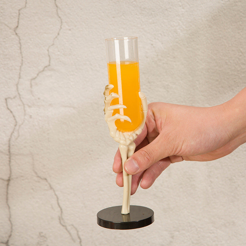 Halloween Eerie Tableware Skeleton Hand Arm Design Plastic Champagne Flutes Mixed Color Halloween Party Decor Haunted House