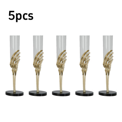 Halloween Eerie Tableware Skeleton Hand Arm Design Plastic Champagne Flutes Mixed Color Halloween Party Decor Haunted House