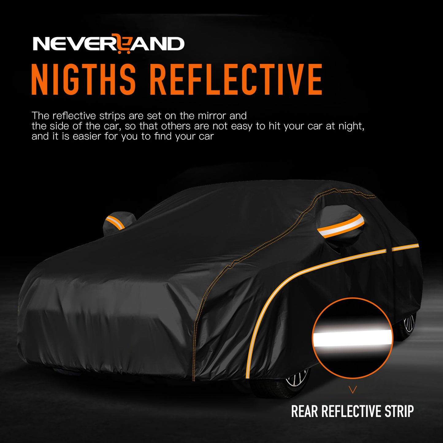 Universal Car Cover Outdoor Waterproof, Windproof with Straps, UV Snow Dust Resistant, 210D Oxford Fabric for BMW Audi