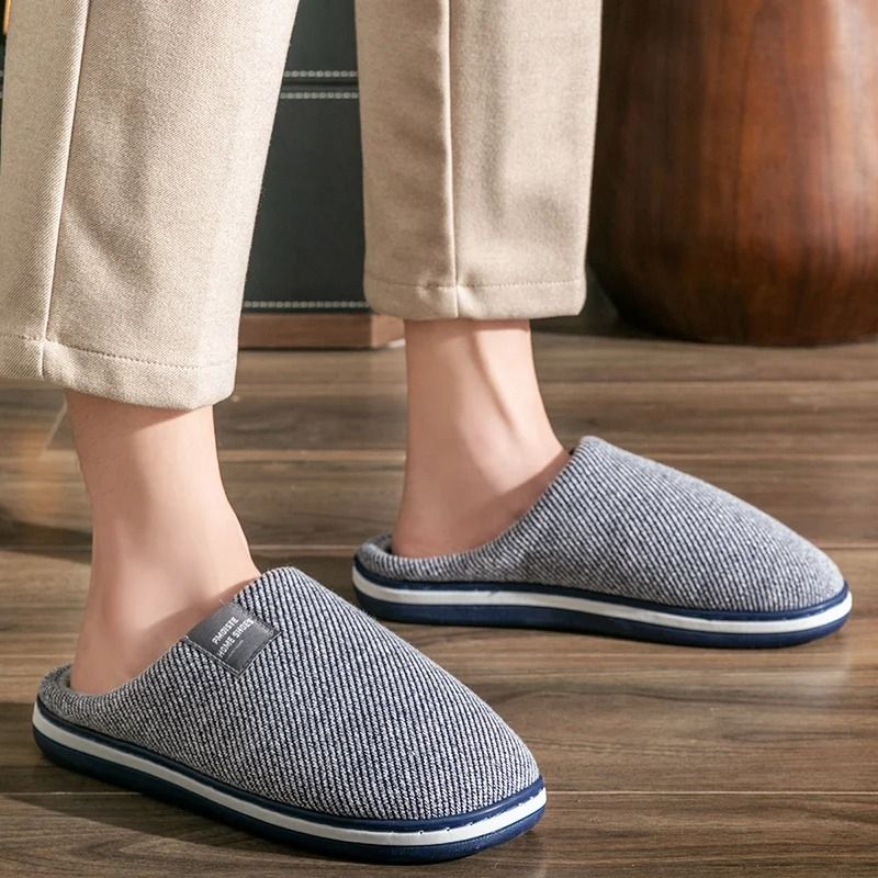 Men Winter Warm Cotton Slippers With Non Slip Sole 7