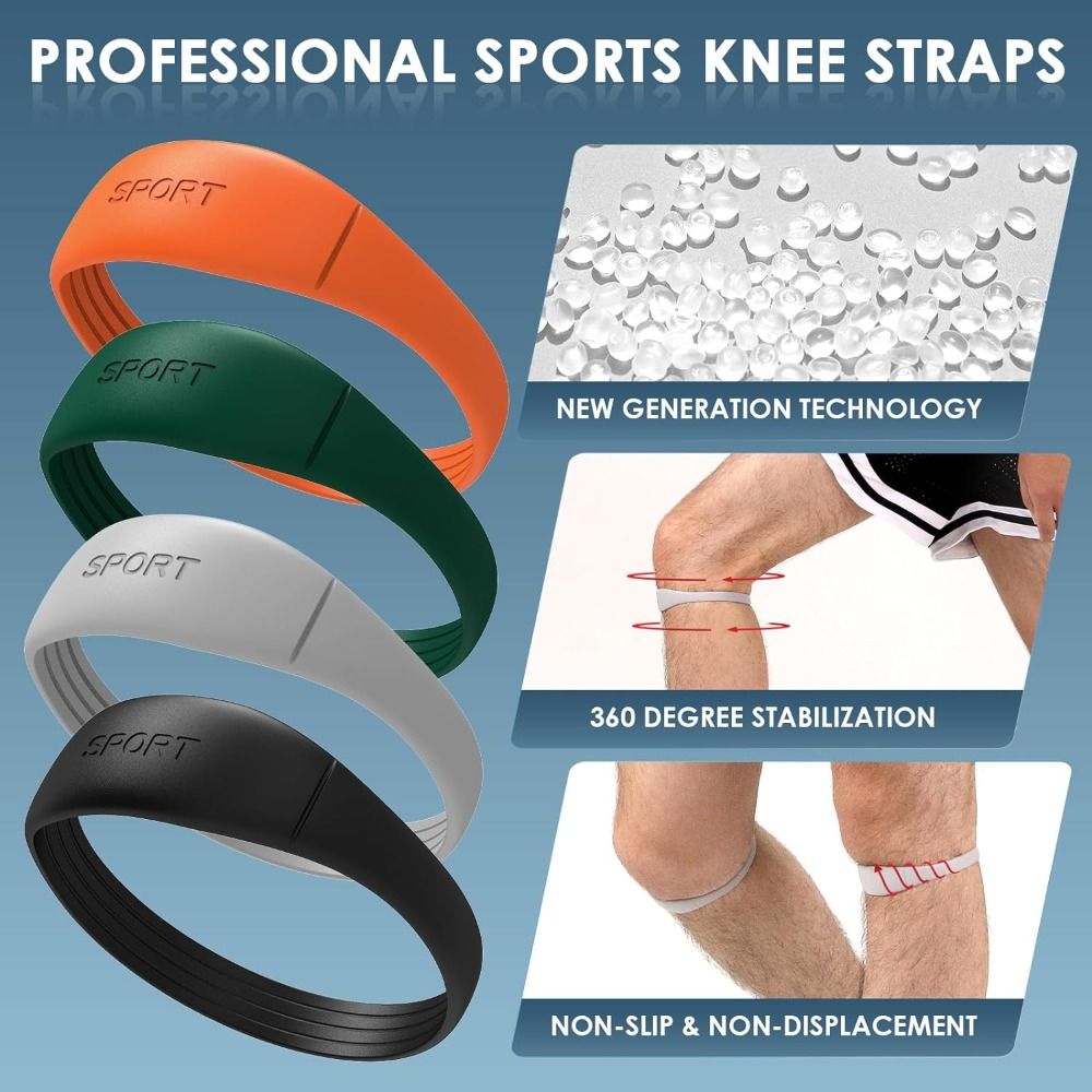 Fixed Protection Silicone Patella Tendon Knee Straps Knee Support Band Patella Knee Strap Flexible 1