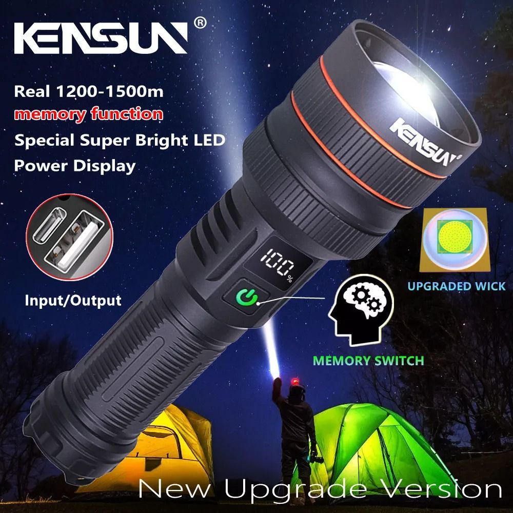 Long Range LED Flashlight With Zoom And Type C Charging 1