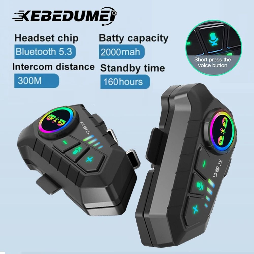 Motorcycle Helmet Intercom Headset with Bluetooth 5.3 and Music Sharing