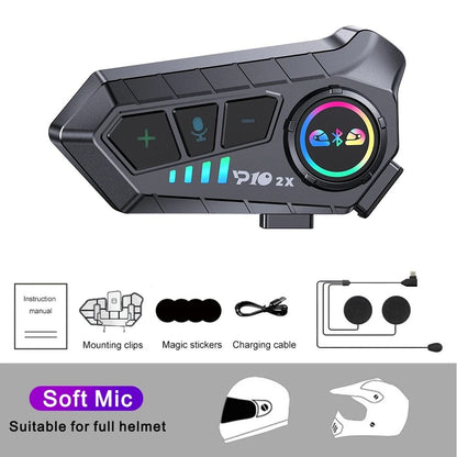 Motorcycle Helmet Intercom Headset With Bluetooth 53 And Music Sharing 7