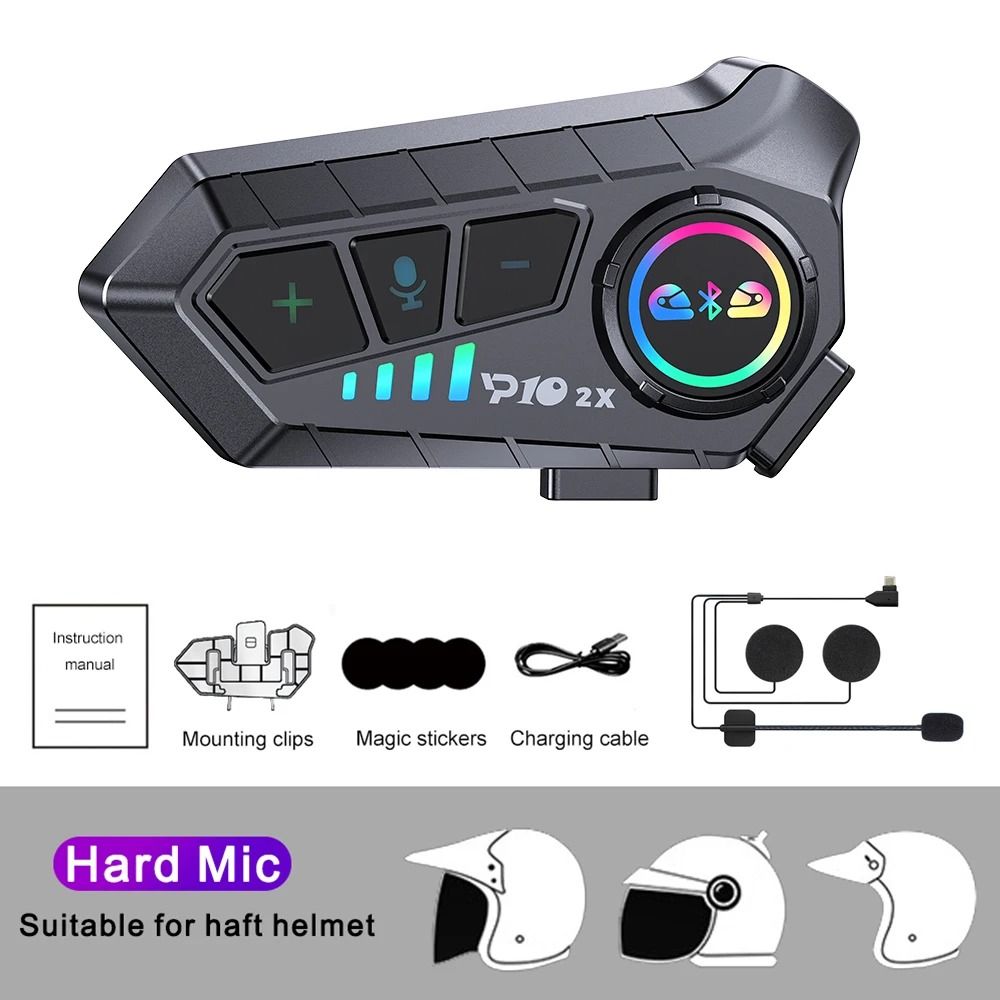 Motorcycle Helmet Intercom Headset With Bluetooth 53 And Music Sharing 8
