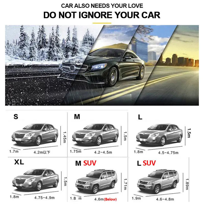 Universal Car Cover All Weather For Sedan SUV Anti UV Sun Shade Dustproof Indoor Outdoor Protective 4