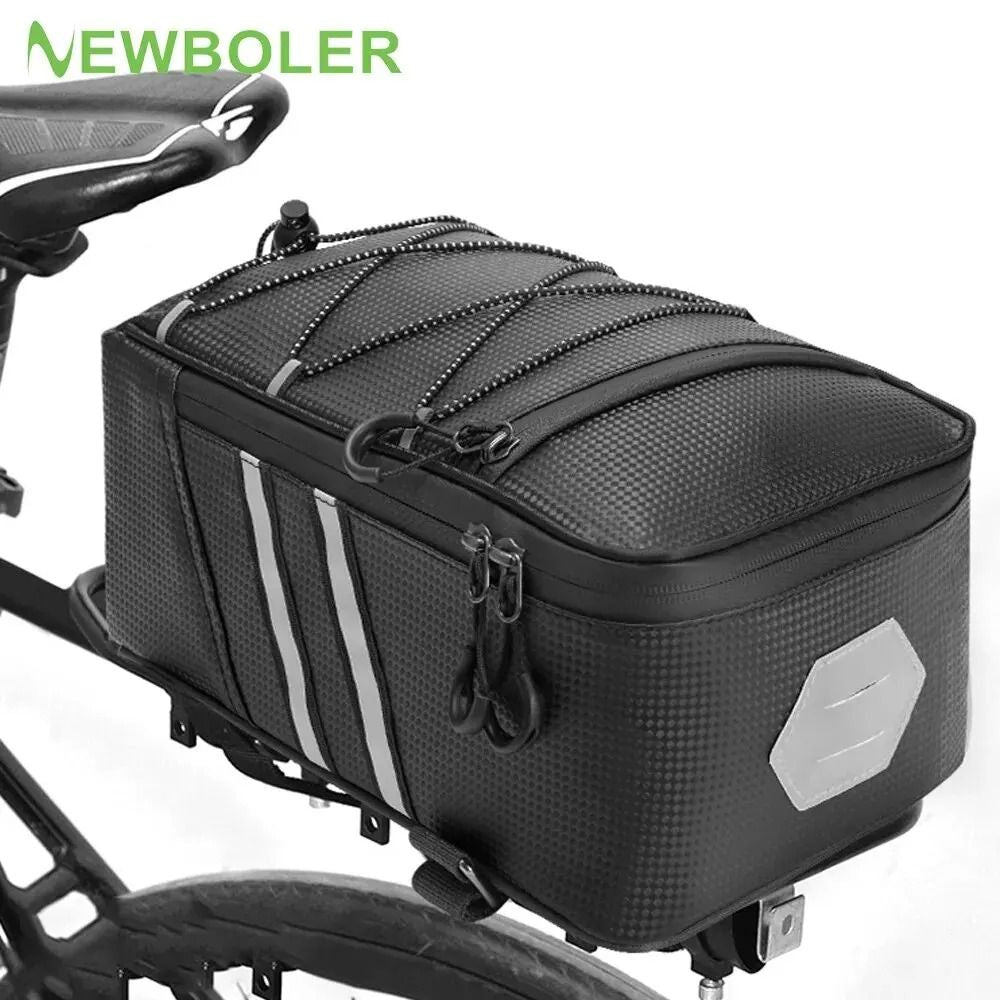 Waterproof Bicycle Rear Seat Bag with Large Capacity and Rain Cover