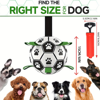 Damaly Interactive Dog Soccer Toy with Grip Ring, Durable Water Ball for Chasing & Playing, No Battery Needed