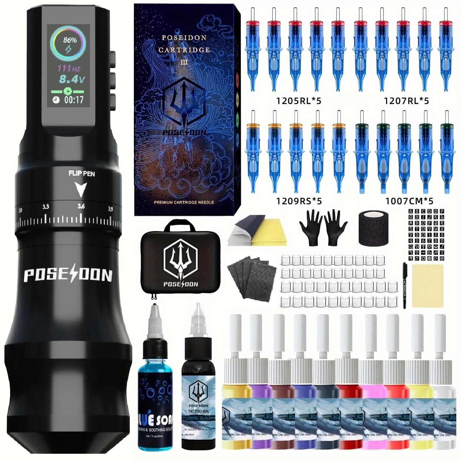Professional Tattoo Pen Kit With Power Supply And Accessories 8