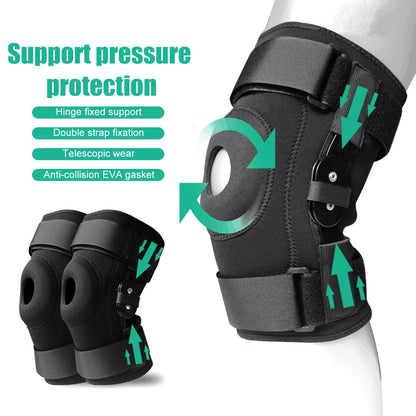 Knee Pad Support for Knee Joint, 1pc Adjustable Knee Brace with Side Stabilizers & Patella Gel Pads for Men & Women
