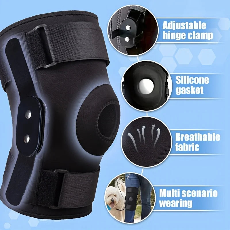 Knee Pad Support For Knee Joint 1pc Adjustable Knee Brace With Side Stabilizers  Patella Gel Pads F 1