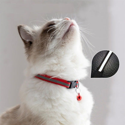 Safety Collar with Bell for Cats & Small Dogs, Reflective & Adjustable for Nighttime Visibility and Peace of Mind