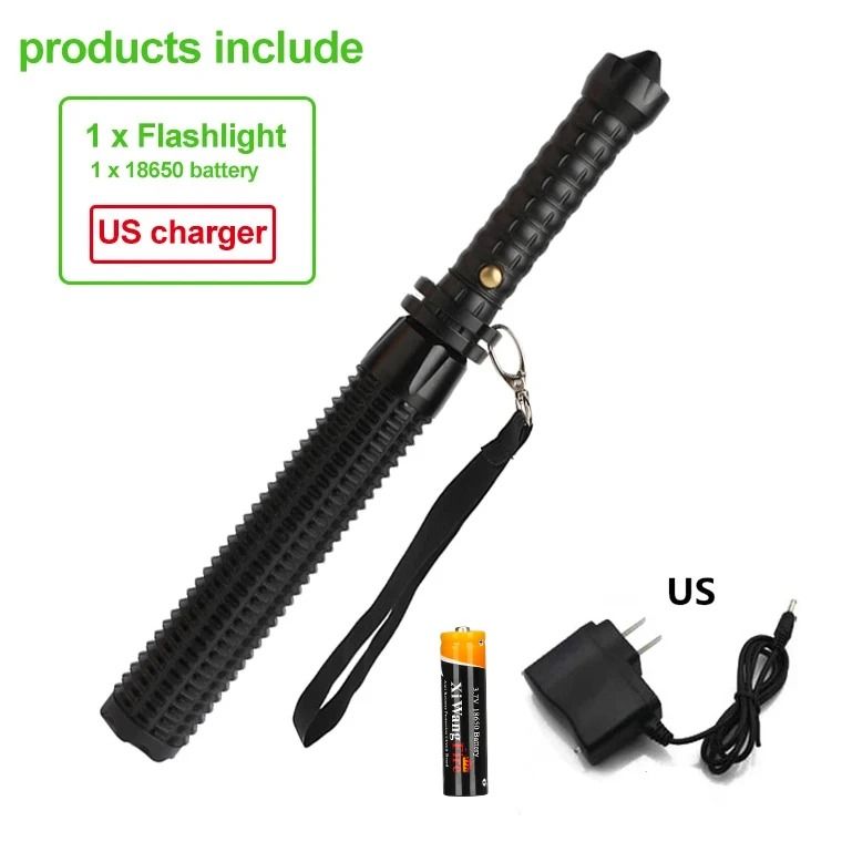 Baseball Bat Style LED Flashlight With Zoom And Self Defense Design 11