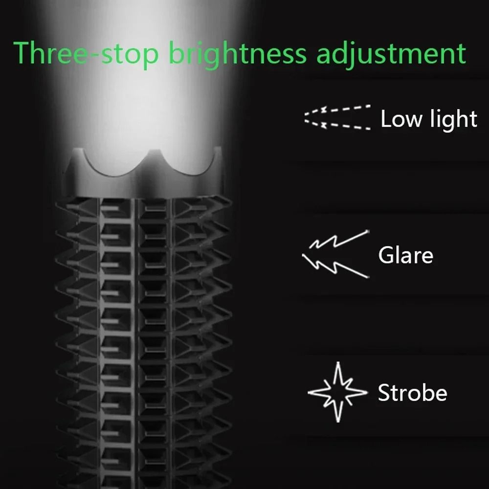 Baseball Bat Style LED Flashlight With Zoom And Self Defense Design 3