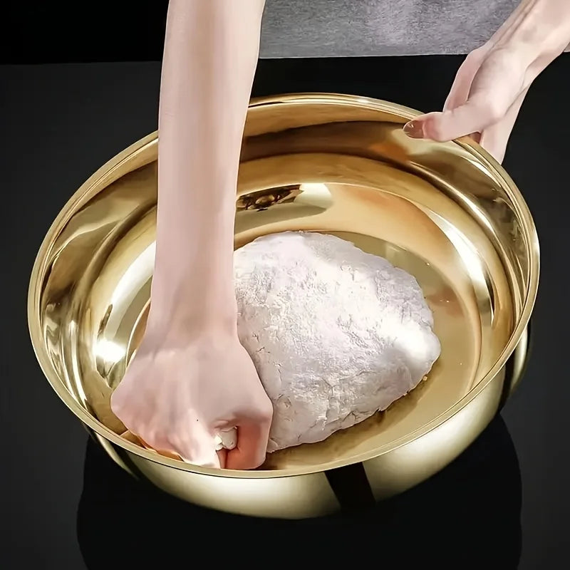 Large Stainless Steel Mixing Bowl Heavy Duty For Kneading Dough Washing Vegetables And Preparing Sa 3