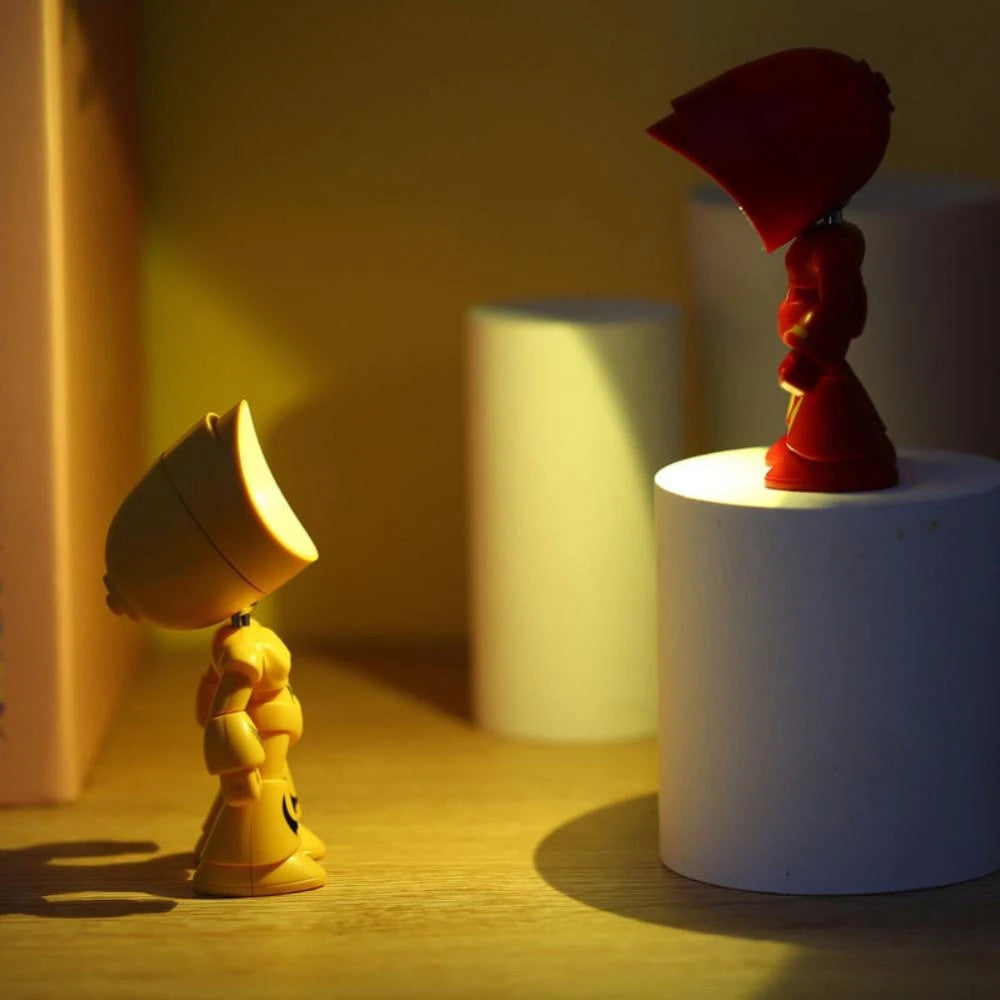 Mini Cute Cartoon Pet Table Lamp, Folding, Dimmable LED Night Light with Adjustable Angle | AAA Battery Powered