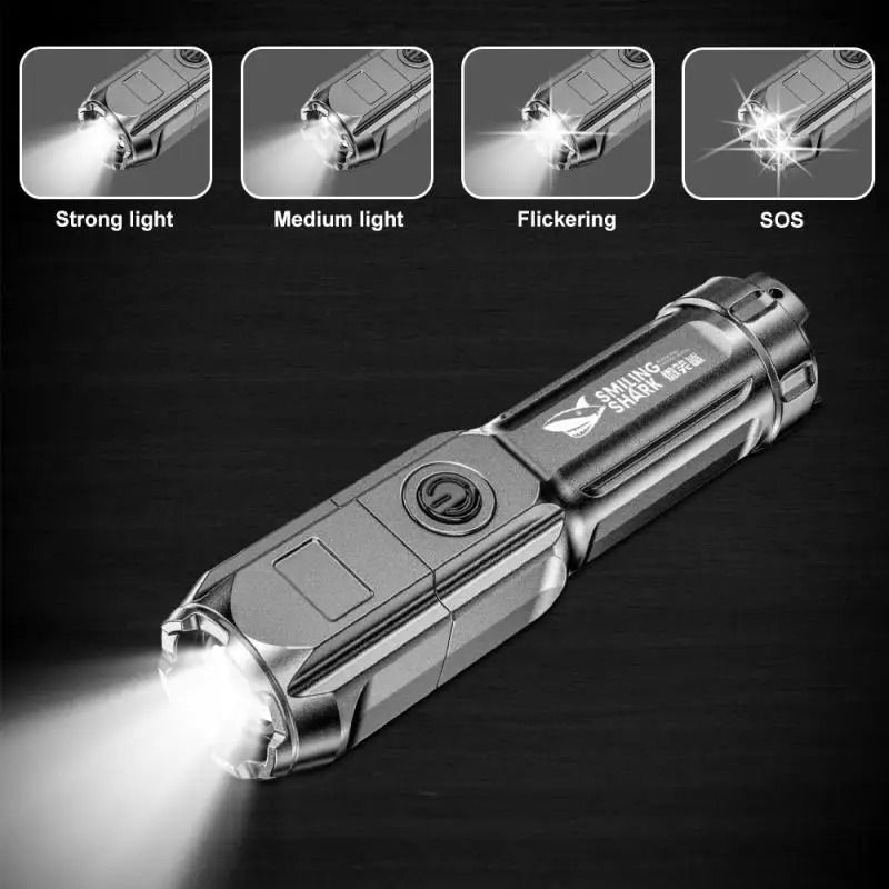 Rechargeable LED Flashlight With Zoom And Waterproof Design 3