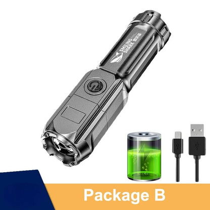 Rechargeable LED Flashlight With Zoom And Waterproof Design 7