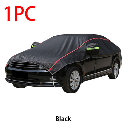 Universal Half Car Cover, Waterproof Outdoor Cover for SUV Sedan, Oxford Fabric with UV Protection, Dustproof, Snowproof