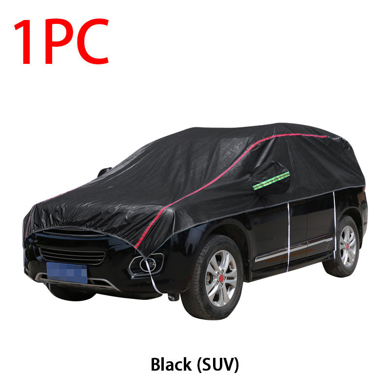 Universal Half Car Cover, Waterproof Outdoor Cover for SUV Sedan, Oxford Fabric with UV Protection, Dustproof, Snowproof