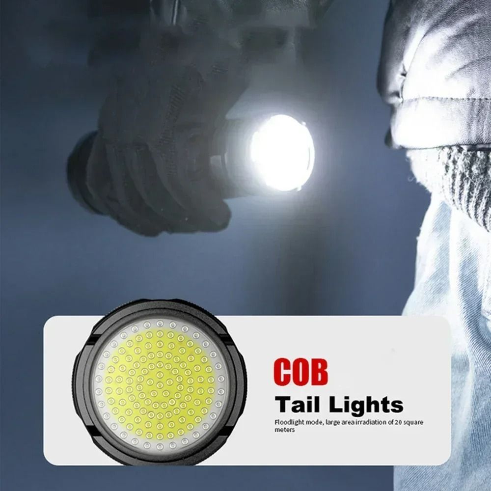 Ultra Bright Rechargeable LED Flashlight With 15000mAh Battery And Tail Light 5