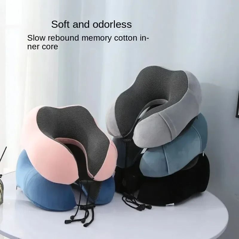 U Shaped Travel Pillow With Memory Cotton And Magnetic Fabric 1