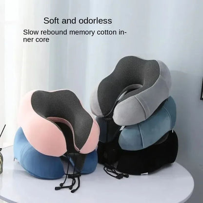 U Shaped Travel Pillow With Memory Cotton And Magnetic Fabric 1
