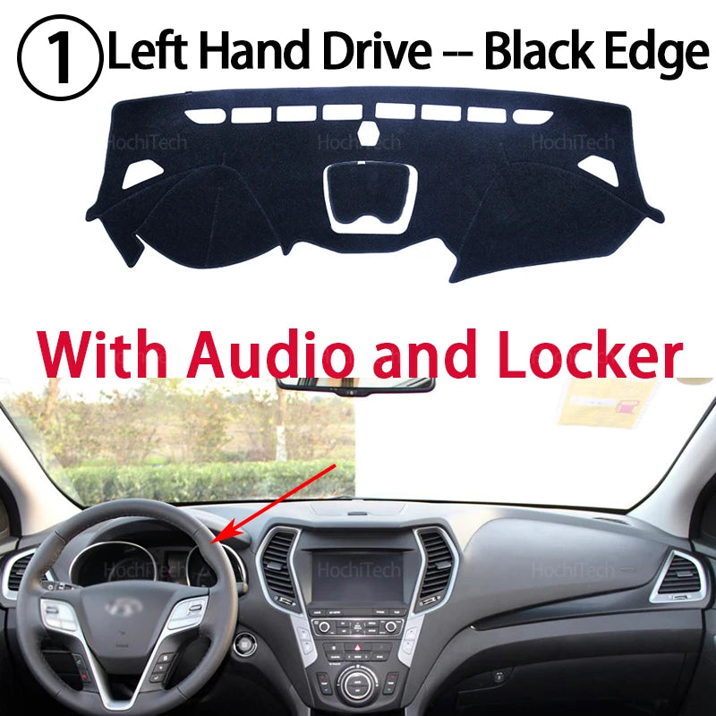 Custom Fit Dashboard Cover for Hyundai Santa Fe 2013-2018, Premium Dash Mat Sunshade Protector with Non Slip Grip