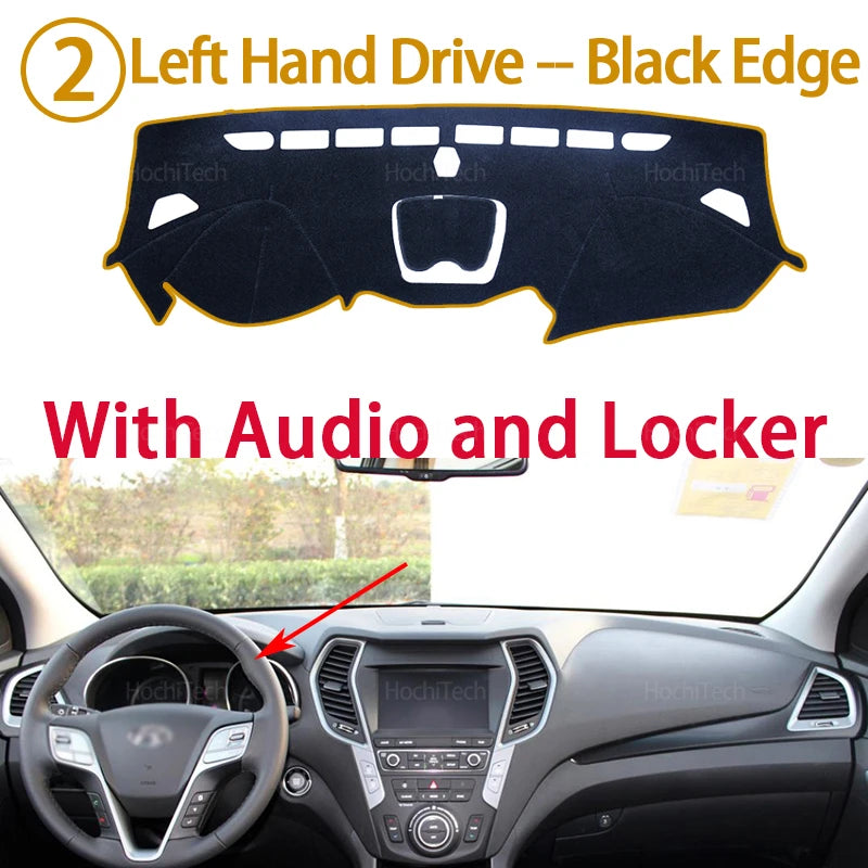 Custom Fit Dashboard Cover for Hyundai Santa Fe 2013-2018, Premium Dash Mat Sunshade Protector with Non Slip Grip