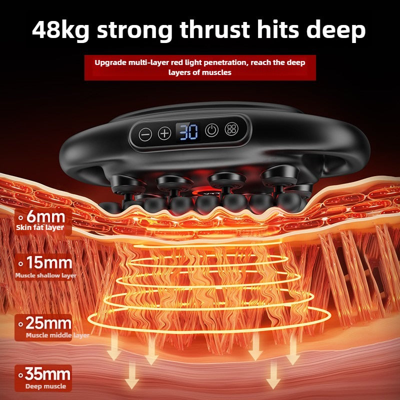 Professional Deep Tissue Massage Gun 32 Heads High Quality Wireless Frequency Vibration Red Light M 3