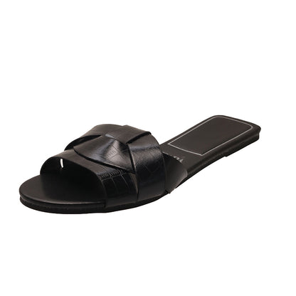 Luxury Designer Flat Slippers For Women Elegant Summer Casual Shoes With Round Toe For Beach House  9