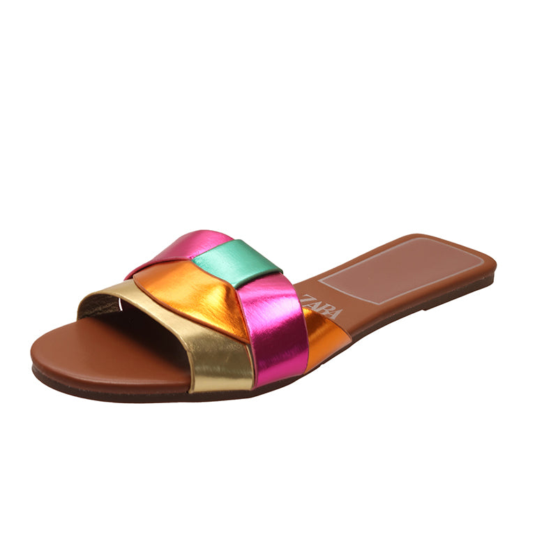 Luxury Designer Flat Slippers For Women Elegant Summer Casual Shoes With Round Toe For Beach House  7