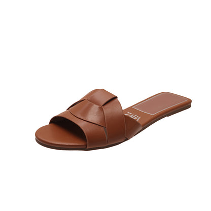 Luxury Designer Flat Slippers For Women Elegant Summer Casual Shoes With Round Toe For Beach House  10