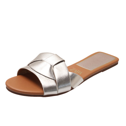 Luxury Designer Flat Slippers For Women Elegant Summer Casual Shoes With Round Toe For Beach House  11