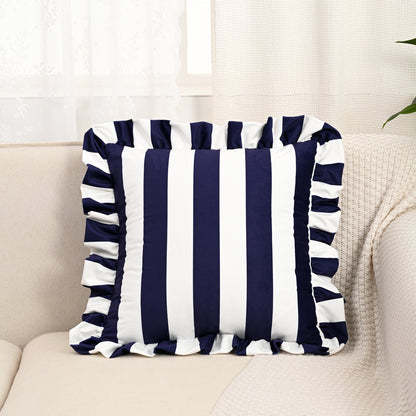 Striped Lace Velvet Pillowcase Soft Cushion Covers Luxury Cozy Pillowcases For Couch Bedroom Living 5