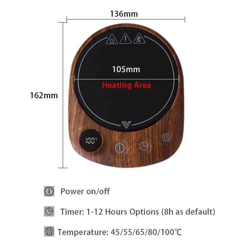 Electric Beverage Heating Plate Smart Mug Warmer With Timer And Auto ShutOff 4