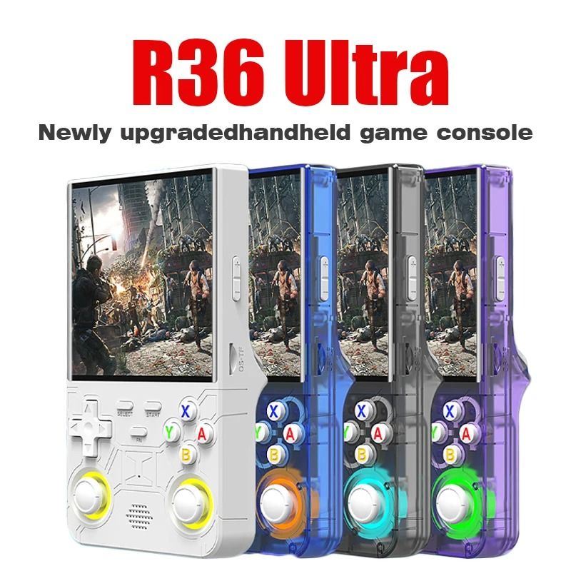 R36 Ultra Retro Handheld Game Console with 4 Inch Screen and Open Source Linux System