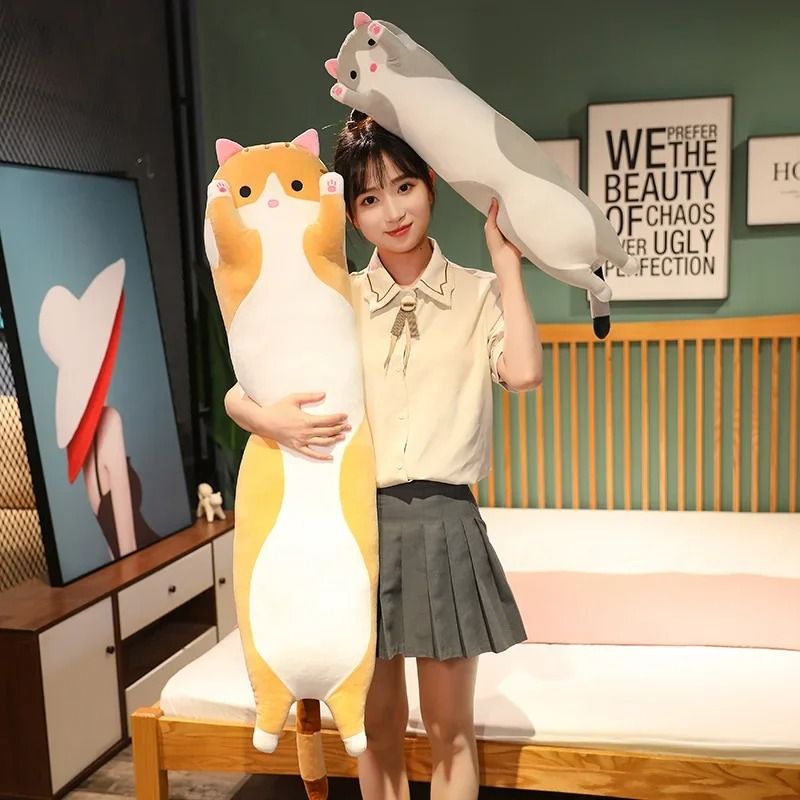 Long Cat Plush Pillow Soft Sleeping Plushie Doll 2