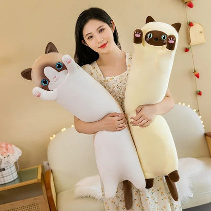 Long Cat Plush Pillow Soft Sleeping Plushie Doll 3