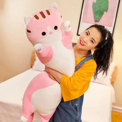 Long Cat Plush Pillow Soft Sleeping Plushie Doll 4