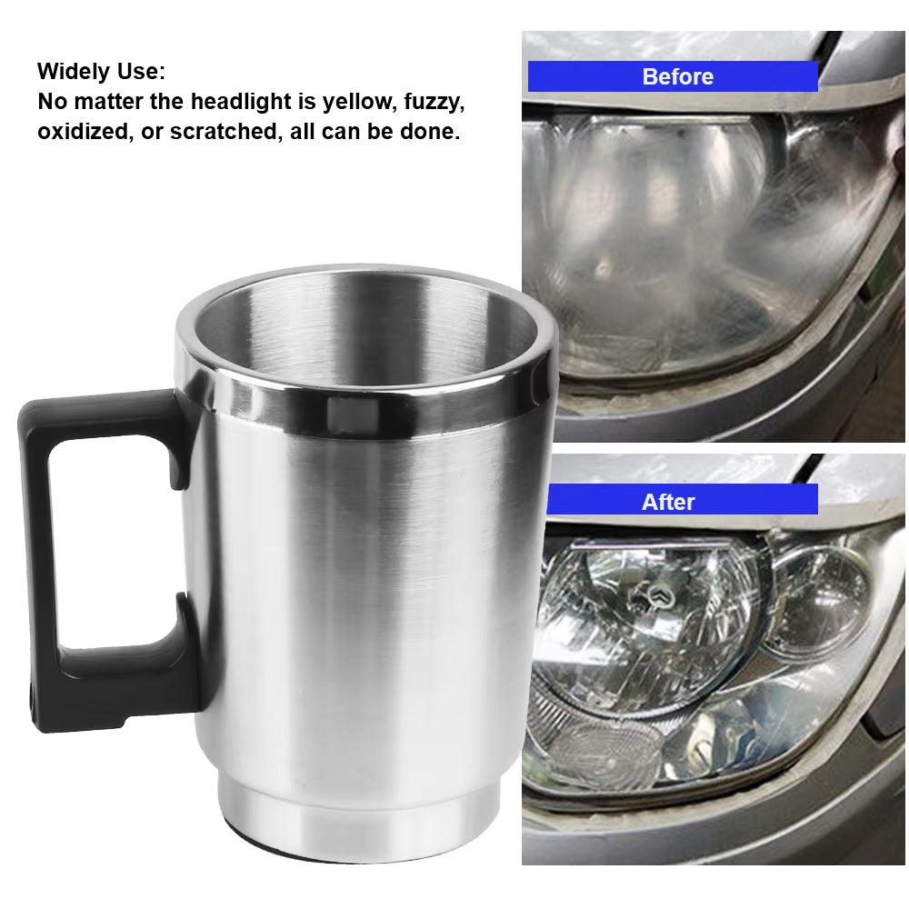 Headlight Restoration Kit with Heating Atomization Cup, Car Headlamp Polish Repair Tool, Electrical Heating Cup