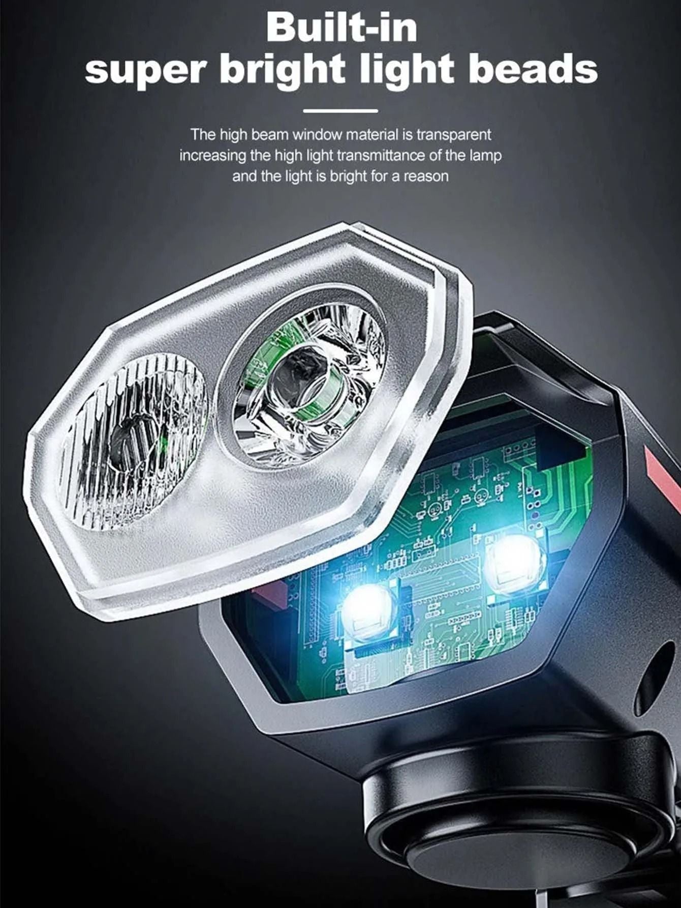 Solar Rechargeable Bicycle Front Light With Horn And USBC Charging 4