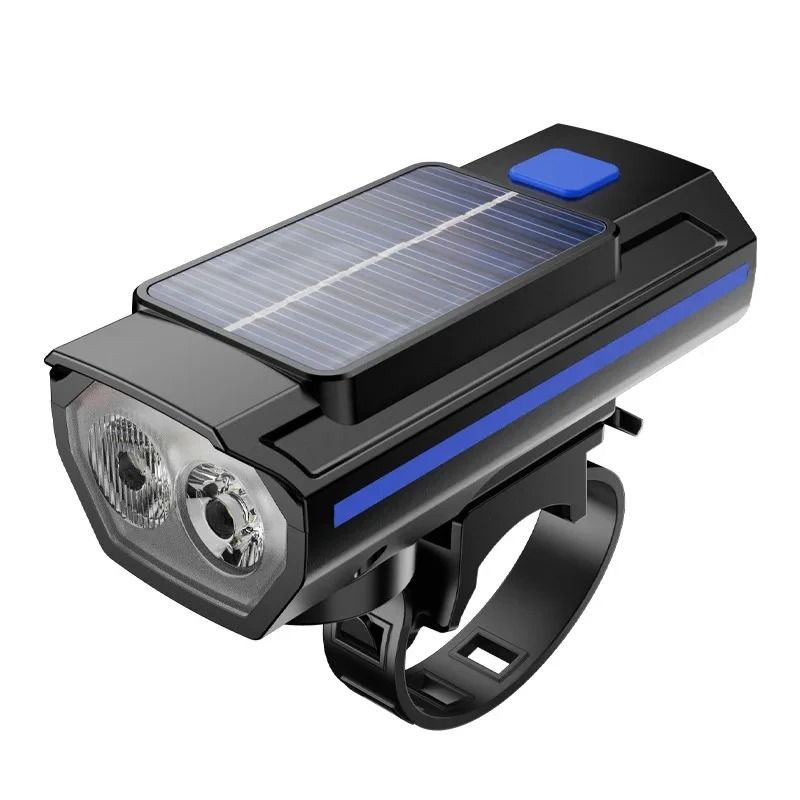 Solar Rechargeable Bicycle Front Light With Horn And USBC Charging 8