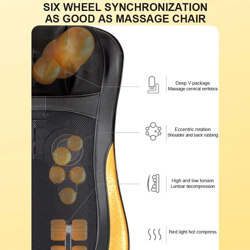 Full Body Electric Massage Cushion For Neck Shoulder Waist Shiatsu Relaxation 3