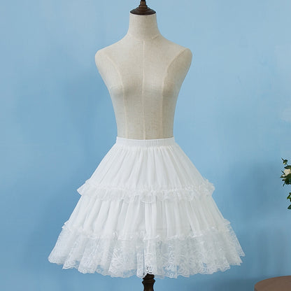 Short Ball Gown Underskirt, Lolita Petticoat for Cosplay, Rockabilly Crinoline with Two Bones, Ballet Tutu Puffy Slip