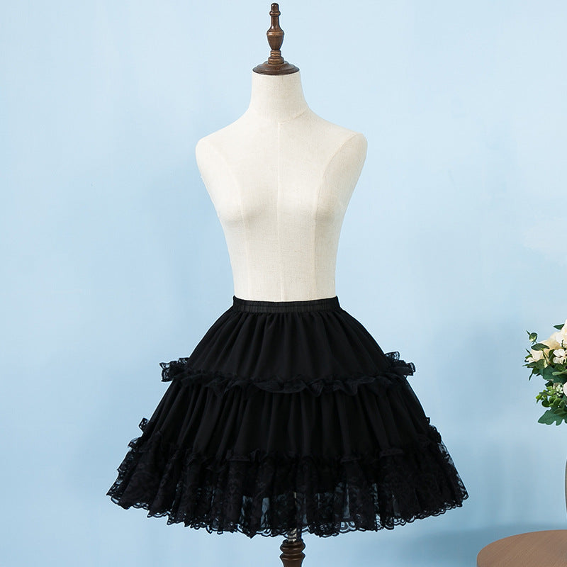 Short Ball Gown Underskirt, Lolita Petticoat for Cosplay, Rockabilly Crinoline with Two Bones, Ballet Tutu Puffy Slip