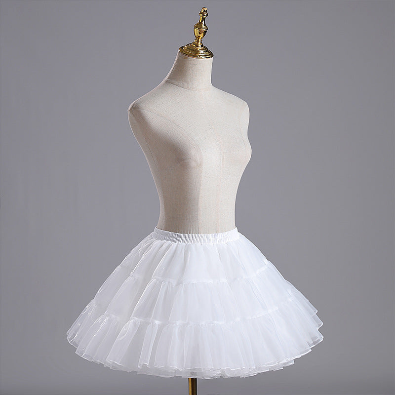 Short Ball Gown Underskirt, Lolita Petticoat for Cosplay, Rockabilly Crinoline with Two Bones, Ballet Tutu Puffy Slip
