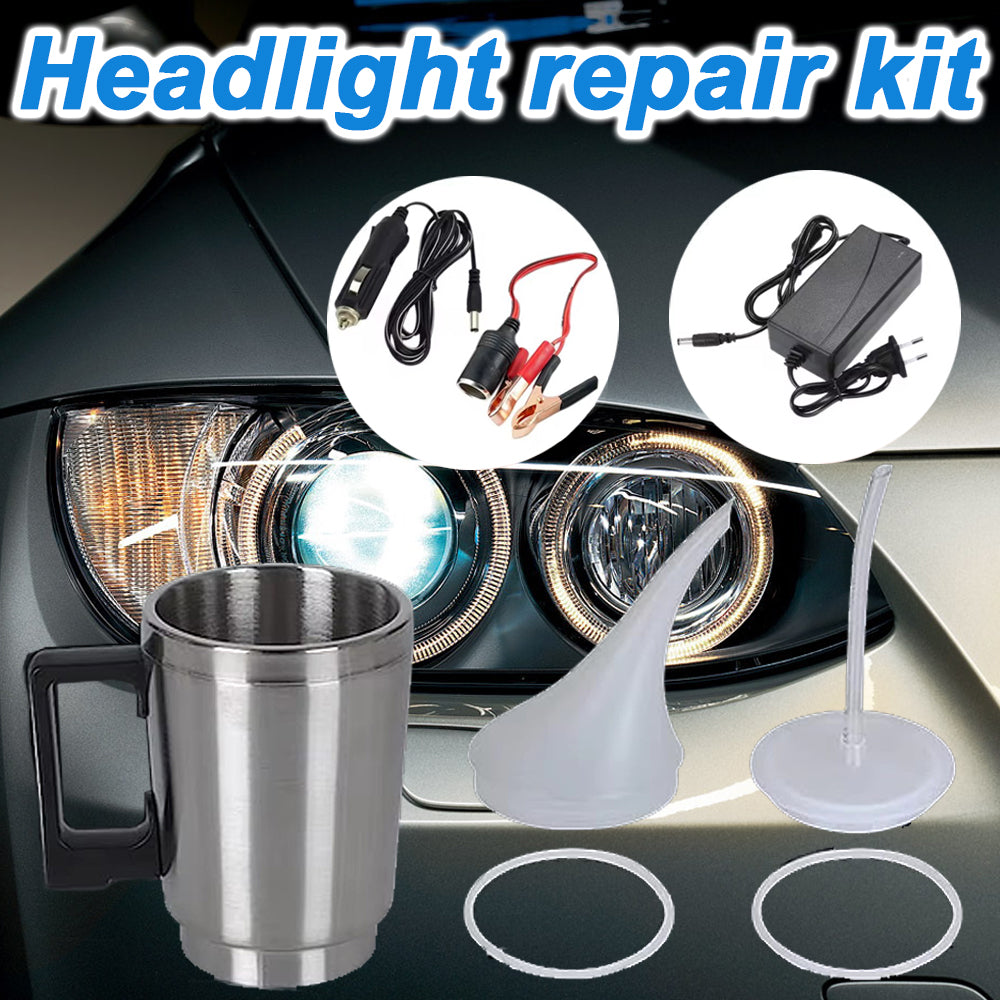 Automotive Headlight Care Tool, Headlamp Polish Tool Kit Electrical Heating Cup Tool Set, Car Headlight Repair Heating