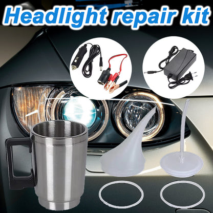 Automotive Headlight Care Tool, Headlamp Polish Tool Kit Electrical Heating Cup Tool Set, Car Headlight Repair Heating