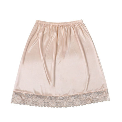 Kawaii High Waist Underskirt, Breathable JK Petticoat Slip, Anti Lighting Lace Edge Underskirt for Women, Black White